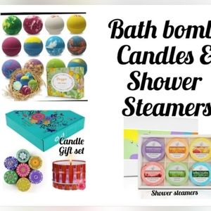 Bath bombomb and candle lot